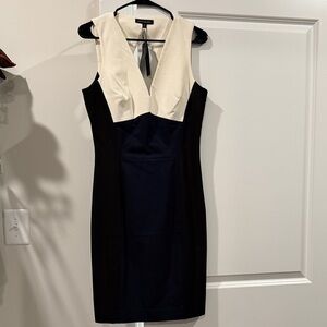 Banana Republic Black and Cream Backless Dress